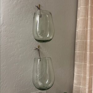 Modern Glass Wall Vase or candle holder Set